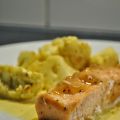 Lax med mangochutney och curryblomkål