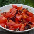 Tomatsallad med riktig färsk chorizokorv