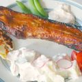 Grillade revben med smakrik barbecuesås.