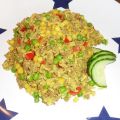 Risotto med köttfärs och curry!!