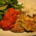 Zucchinibiffar med het tomatsås