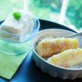 Ananas med kokos och vaniljglass