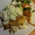 Parmesanpanerad torsk med blomkålsmos