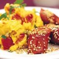 Korv med currykryddat potatismos