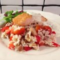 Stekt lax med ris- och bönsallad och kall[...]
