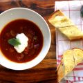 Tomatsoppa med gratinerad toast