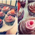 Choklad cupcakes med jordgubbsfyllning och[...]