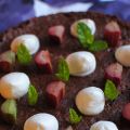 Kladdkaka med rabarber
