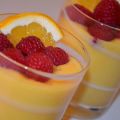 Mango och apelsinkräm med hallon