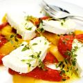 Rostad paprika i timjanolja med getost