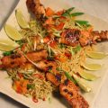 Teriyaki- och sesamglacerade laxspett med[...]