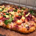 Pizza med kräftstjärtar