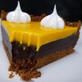 CHOCOLATE SAFFRON TRUFFLE GINGERBREAD TART
