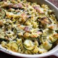 Pasta Gratin with Zucchini and Red Lentils