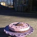 Kladdkaka med blåbärsmousse