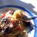 Linguini med bacon & oliver