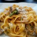 Krämig tagliatelle med biff