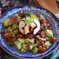 Burrata med avokado- och tomatsalsa
