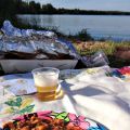 Kvällsmat vid stranden