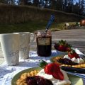 Våfflor och kaffe i solsken!