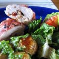 Taleggiofylld kycklingfilé med pestopotatis