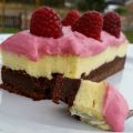 3 LAYER RASPBERRY BROWNIE CHEESECAKE