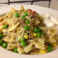 Snabblagad pastapytt med mango chutneysås