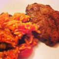 Risoni i ugn med aubergine och harissa
