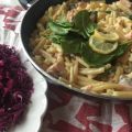 Krämig laxpasta med spenat