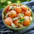 Grillad halloumi- och melonsallad