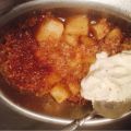 Smulpaj med ett flamberat calvados-äpple